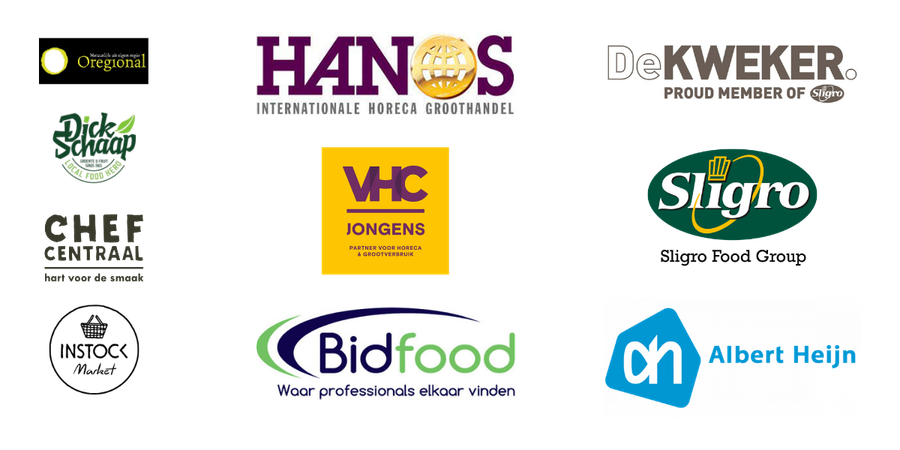 Verkrijgbaar bij o.a. Bidfood VHC Hanos Sligro de Kweker Oregional Instock Market Chef Centraal Dick Schaap en Albert Heijn